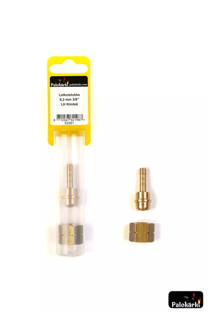 Letkuistukka 6,3mm 3/8" LH kiinteä - Letkut, liittimet ja säätimet - 8712067821987 - 1