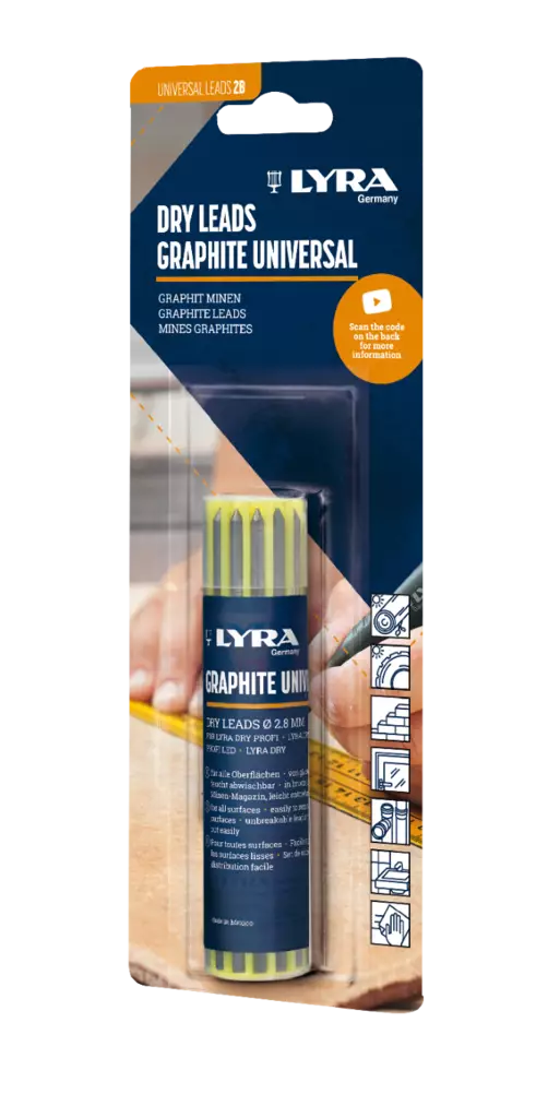 Lyra dry graphite varalyijyt 2B KP 12kpl - Merkkausvälineet - 4084900408827 - 1