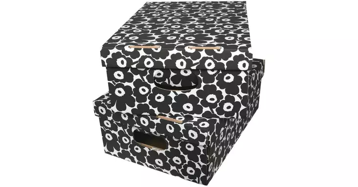 Marimekko kotilaatikko Unikko musta - Sisustusesineet - 6438224202247 - 1