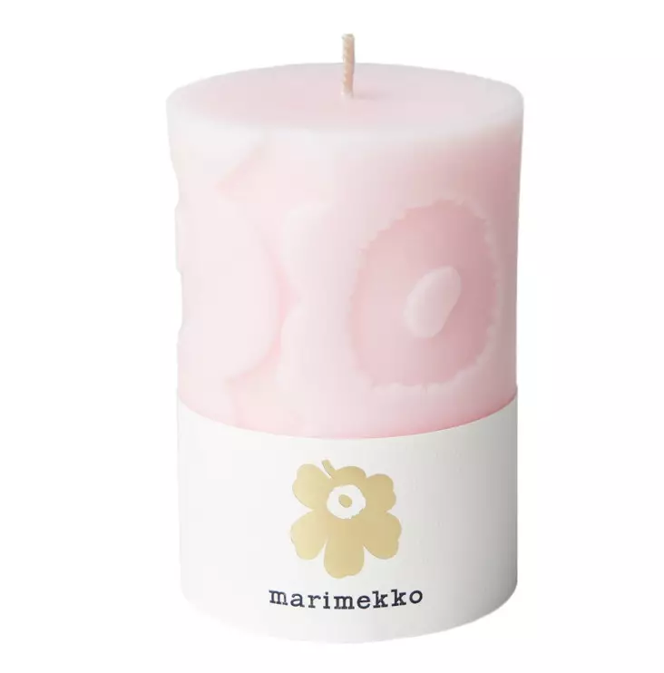 Marimekko Unikko Pöytäkynttilä vaaleanpunainen 10cm - Pöytäkynttilät - 6411635009957 - 1