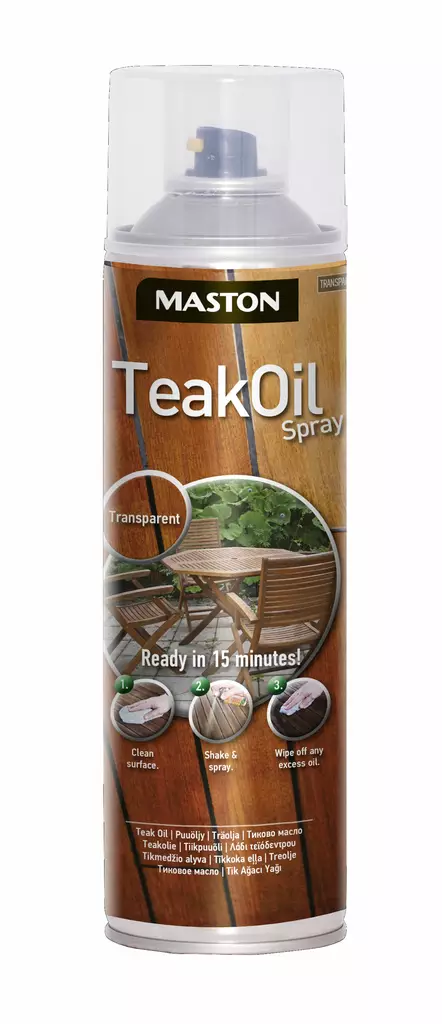 Maston Teak Oil spray 500 ml väritön - Maalit - 6412490005467 - 2