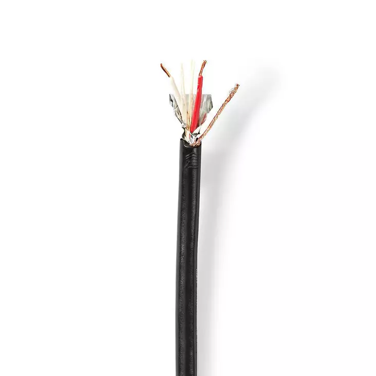 Mikrofonikaapeli 2 x 0.35 mm² 100m pyöreä PVC musta - Asennuskaapelit ja sähköjohdot - 5412810312177 - 1