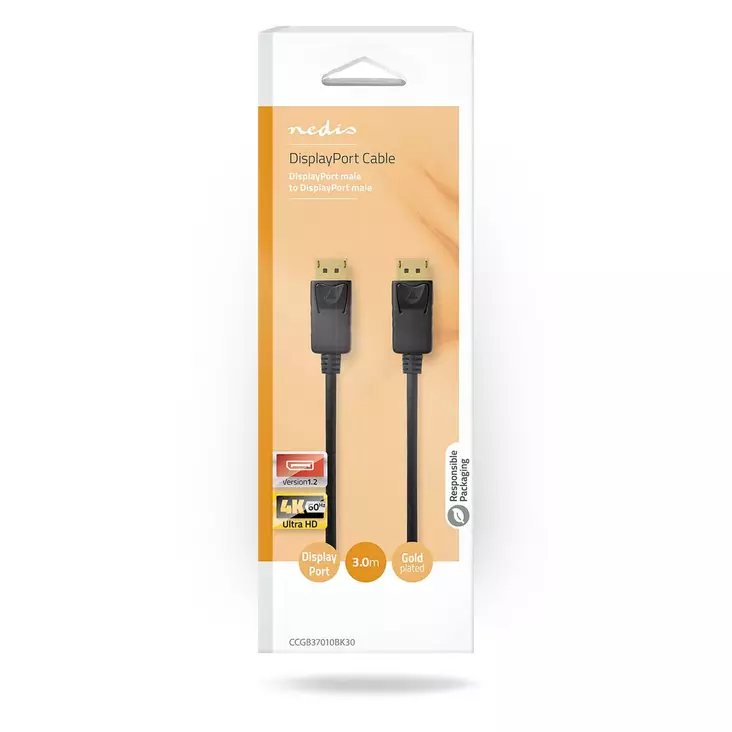 Nedis Displayport kaapeli 3m - Muut tietokonetarvikkeet - 5412810288557 - 1