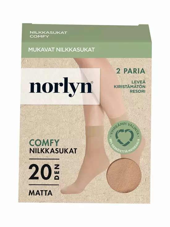 Norlyn comfy nilkkasukat 2-pack 20den powder 36-41 - Naisten sukat ja sukkahousut - 7028413010327 - 1
