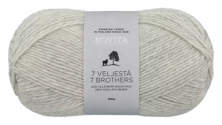 Novita lanka 7 Veljestä 100g jäkälä 047 - Langat - 6412618201177 - 1