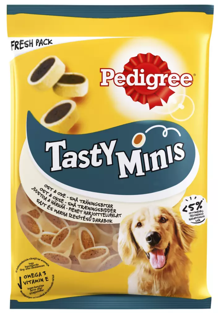 Pedigree Tasty Minis 140g härkä/ juusto - Koiran herkut - 5998749127087 - 1