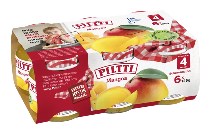 Piltti Mango 6x125g 4kk - Lasten puurot ja vellit - 7613032844547 - 1