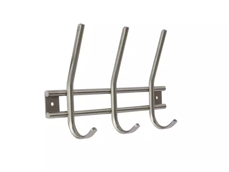 Pisla vaatenaulakko 225mm 3-koukkua RST - Koukut ja naulakot - 6414675120767 - 1