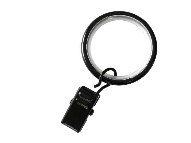 Pisla verhorengas nipistimellä 25/33mm matta musta 10 kpl - Verhotangot ja verhotarvikkeet - 6414676026327 - 1