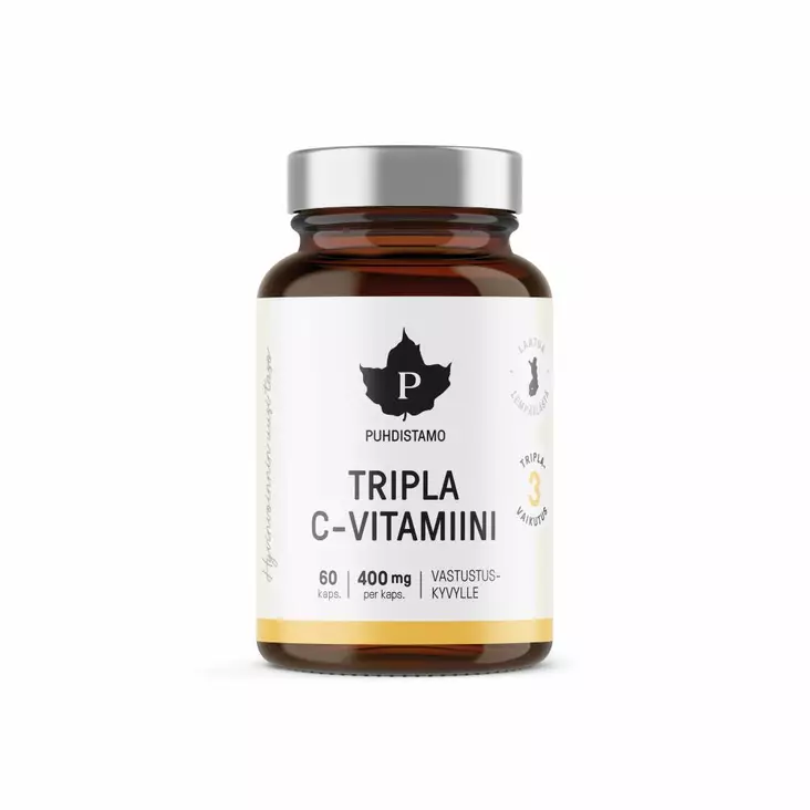 Puhdistamo Tripla C-vitamiini 400mg 60kaps - Vitamiinit ja mineraalit - 6430039222687 - 1