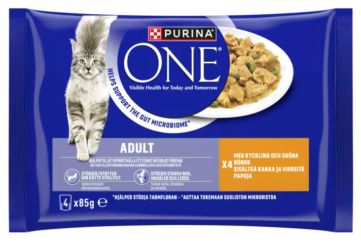 Purina One Adult kanaa kast. 4x85g - Kissan märkäruoat - 8445291082557 - 1
