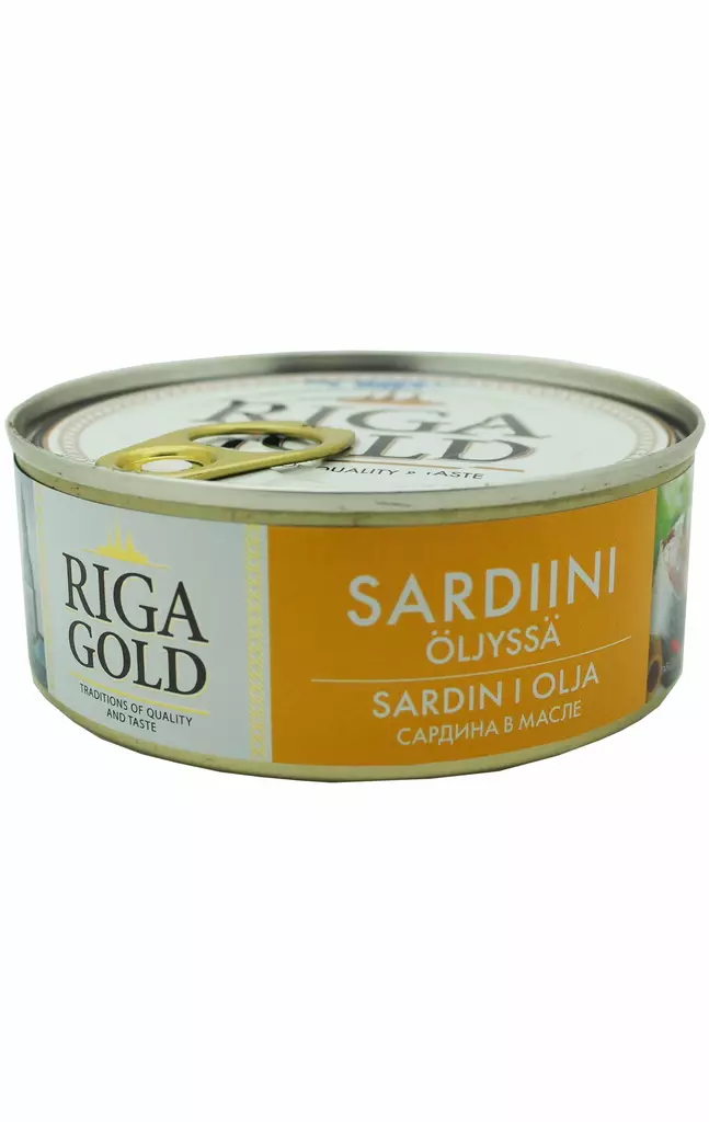 RIGA GOLD SARDIINI ÖLJYSSÄ 240/168G - Elintarvikkeet - 4751001585817 - 1