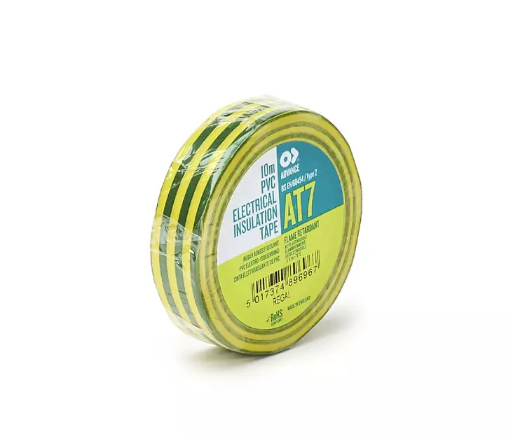 Sähköteippi 15mm x 10m keltavihreä - Teipit - 5017374896967 - 1