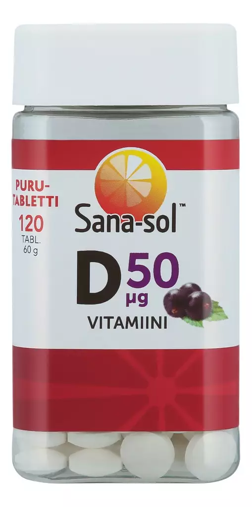Sana-sol D-vitamiini ravintolisä purutab - Vitamiinit ja mineraalit - 5702071381297 - 1