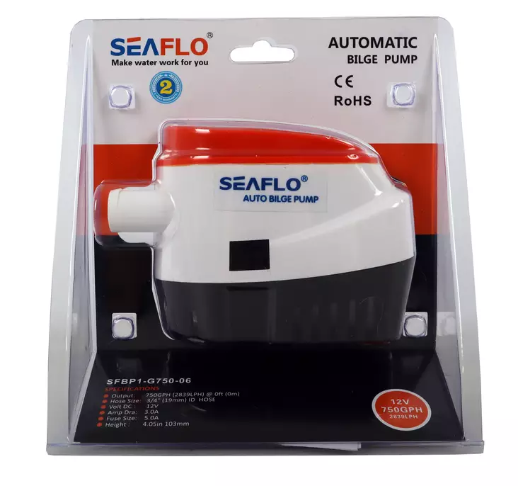 Seaflo Automaattipilssipumppu 12V 44L/min - Veneilytarvikkeet - 6430045422057 - 1