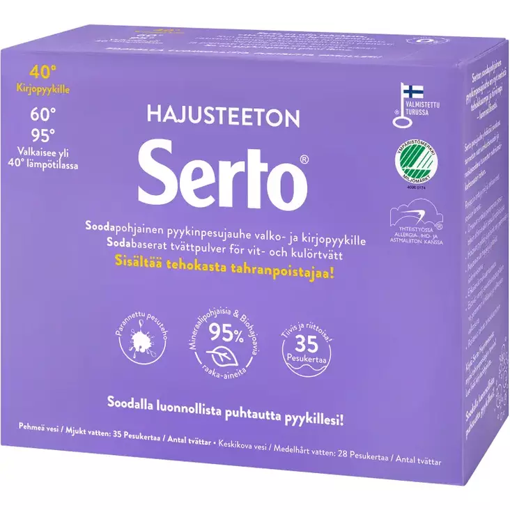 Serto hajusteeton pyykinpesujauhe 1350g - Pyykinpesu- ja huuhteluaineet - 6417964579017 - 1