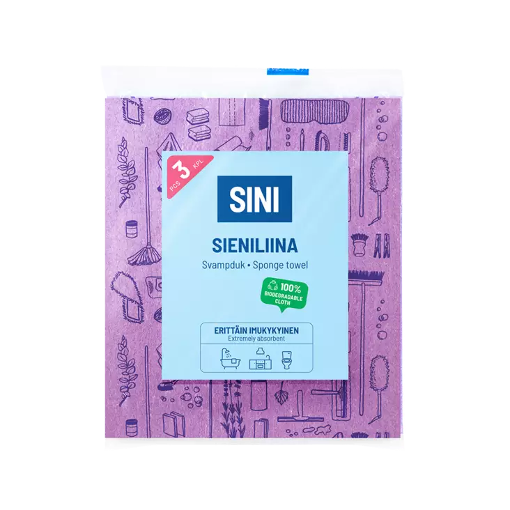 Sieniliina kuiva 3 kpl - Pölyhuiskat ja siivousliinat - 6423800034787 - 1