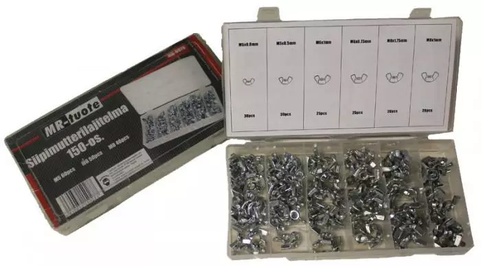 Siipimutterilajitelma 150-os. - Muut kiinnitystarvikkeet ja lajitelmat - 6430032150277 - 1