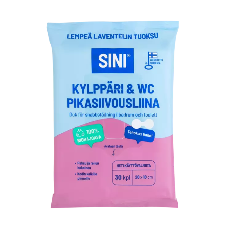 Sini Kylppäri & wc kostea pikasiivousliina 30 kpl - Pölyhuiskat ja siivousliinat - 6423800037627 - 1
