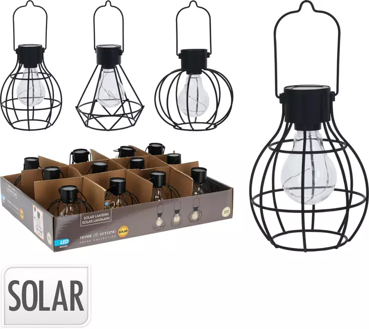 Solarvalo riippuva musta metalli - Solarvalot - 8721037350907 - 1