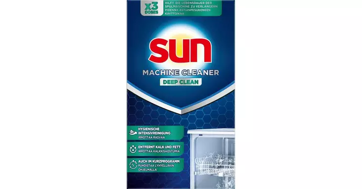 Sun astianpesukoneen puhdistusaine 3x40g - Erikoispesuaineet - 8717163055977 - 1