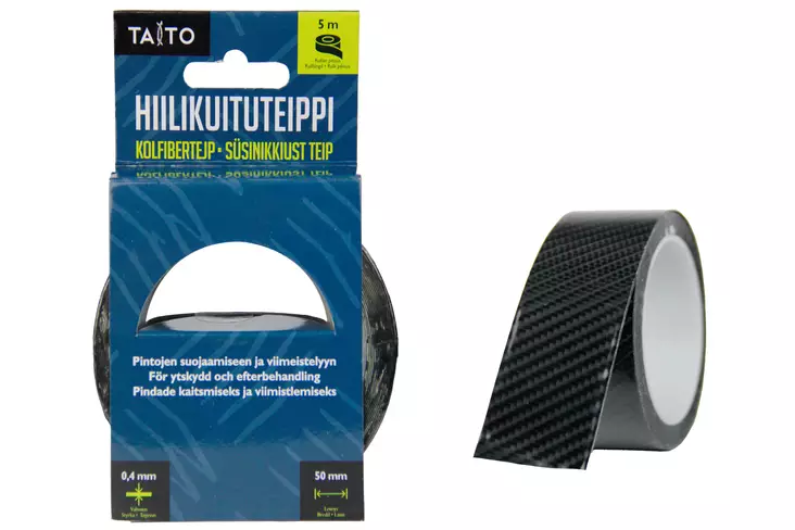 Taito hiilikuituteippi 50mm x 5m musta - Teipit - 6416096080057 - 1