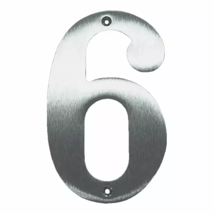 Talonumero 6/150 mattakromi - Kyltit, opasteet ja numerot - 6414675110317 - 1