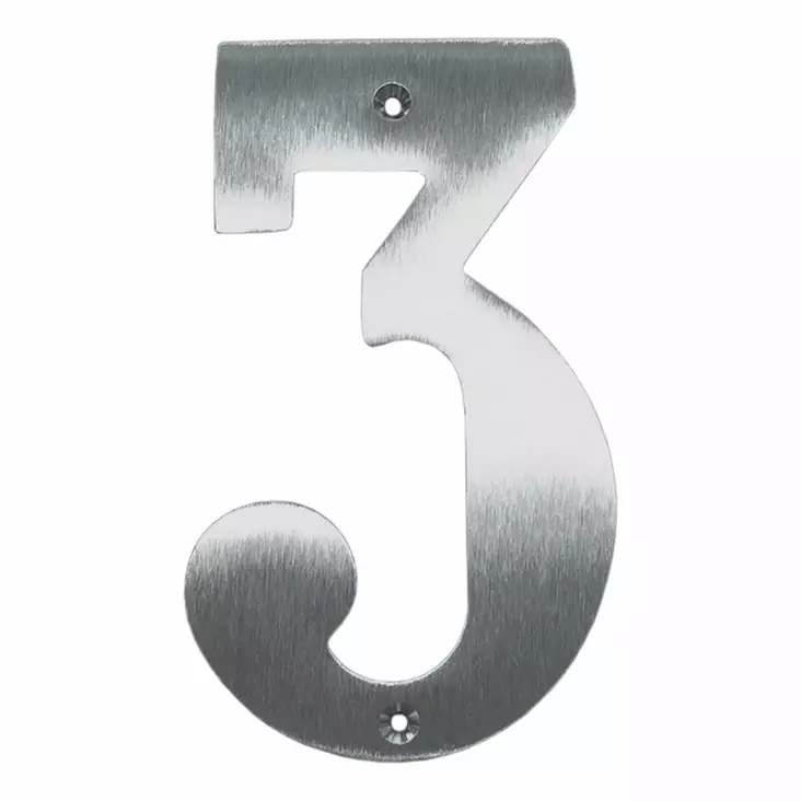 Talonumero 3/150 mattakromi - Kyltit, opasteet ja numerot - 6414675110287 - 1
