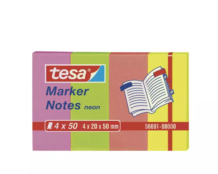 Tesa viestilaput 20x50mm neon - Vihkot, lehtiöt, muistikirjat - 4042448026897 - 1