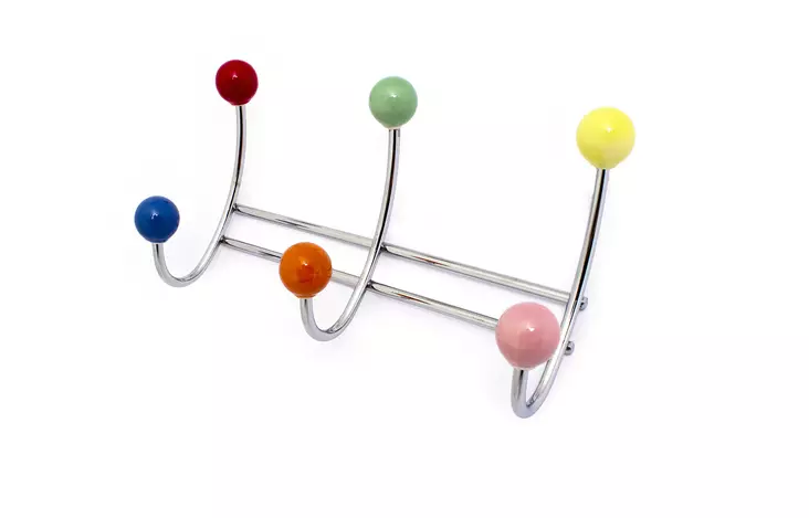 Vaatenaulakko 3-koukku Berry kromi/moniväri 235 mm - Koukut ja naulakot - 7317900155307 - 1