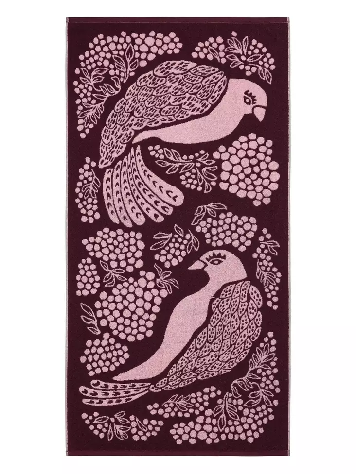 Viserrys kylpypyyhe viini 50x70cm - Käsipyyhkeet - 6411720593187 - 1
