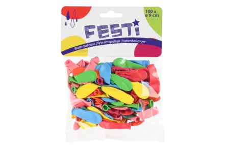 Festi vesi-ilmapallot 9cm 100kpl - Vappukoristeet - 6410416344188 - 3