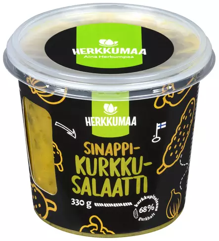Herkkumaa sinappikurkkusalaatti 330g - Kissan lelut - 6410840056008 - 1