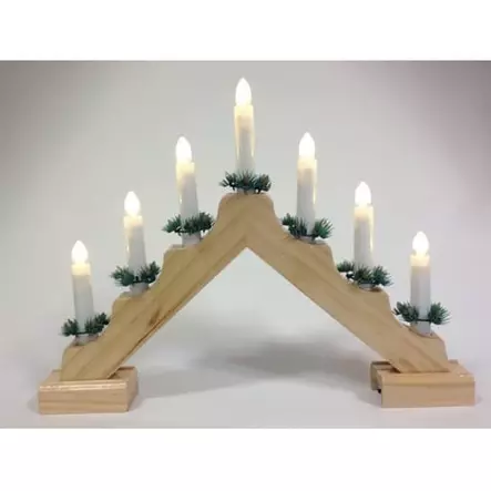 Led kynttelikkö puinen puunvärinen - Jouluvalot - 6438159119818 - 1