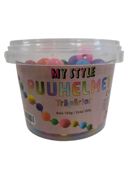 Mystyle värilliset puuhelmet ämpärissä - Askarteluhelmet - 6416570046968 - 1