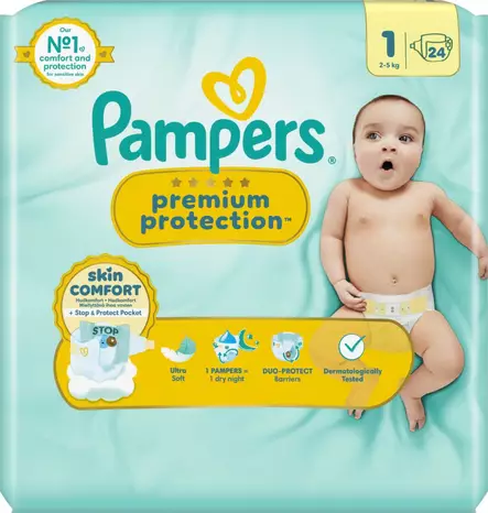 Pampers Premium Protection S1 2-5kg - Vaipat - 8700216664448 - 1