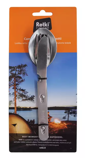 Retki camp'n'cook -lusikka-haarukka-veitsisetti - Retkiruokailu - 6418536001738 - 2