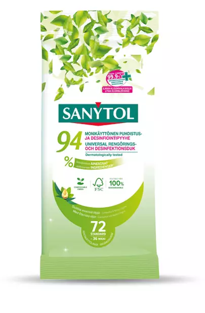 Sanytol monikäyttöinen puhdistus- ja des - Siivousliinat - 8411660005168 - 1