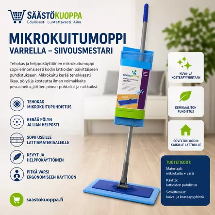 Siivousmestari mikrokuitumoppi - Lattiamopit ja vaihto-osat - 6438159083638 - 2