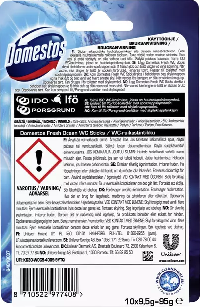 WC-raikastintikut Domestos 10-pack ocean - Ilmanraikastimet ja wc-raikastimet - 8710522977408 - 2