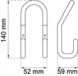 Kaksoiskoukku Saturn 140 mm valk. - Koukut ja naulakot - 7317900182518 - 2