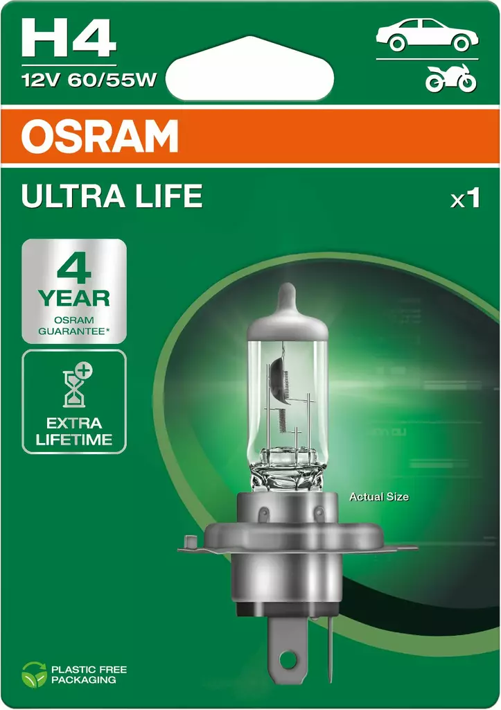 Osram ultra life H4 - Halogen ajovalot ja polttimot - 4062172395748 - 1