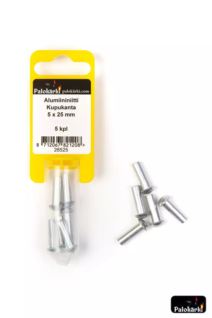 Alumiininiitti kupukanta 5x25mm 5kpl - Niitit ja hakaset - 8712067821208 - 1