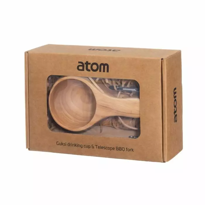 Atom lahjapakkaus kuksa+makkaratikku - Retkiruokailu - 6410416426068 - 1