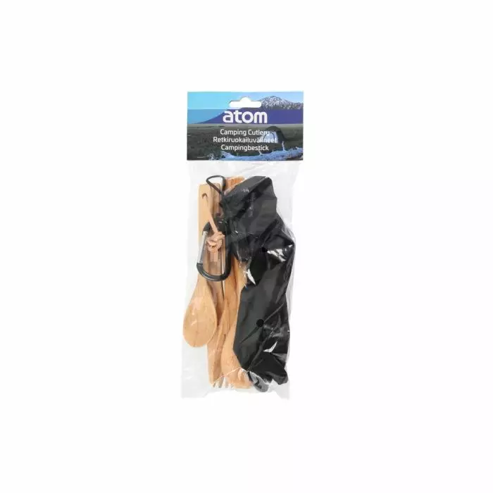 Atom retki ruokailuvälineet puiset - Retkiruokailu - 6410412865878 - 1