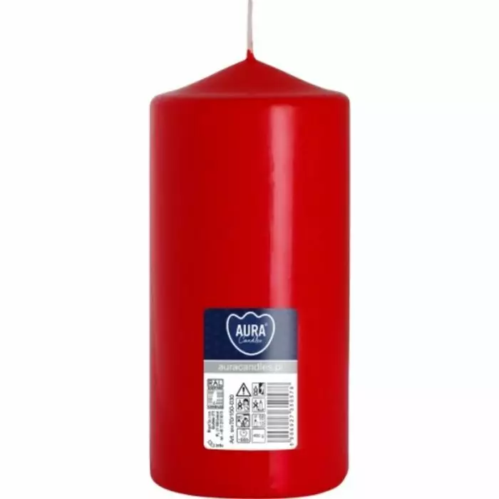 Aura Pöytäkynttilä punainen 7x15 cm - Pöytäkynttilät - 5906927350578 - 1