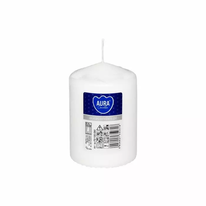 Aura Pöytäkynttilä valkoinen 7x10 cm - Pöytäkynttilät - 5906927350318 - 1