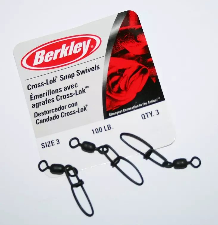 Berkley McMahon Cross-Lok Snap/S 3# 3kpl - Perukkeet, lukot, koukut ja painot - 028632617878 - 1