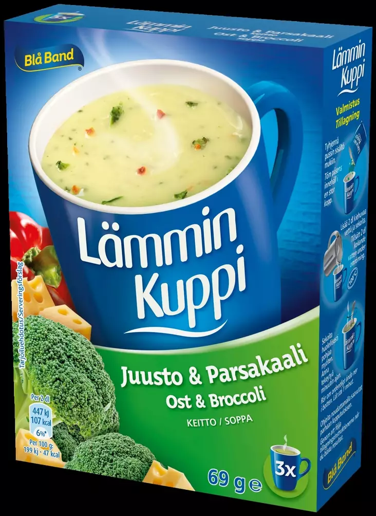 Blå Band Lämmin Kuppi 3x23g juust-parsak - Elintarvikkeet - 7322550037538 - 1