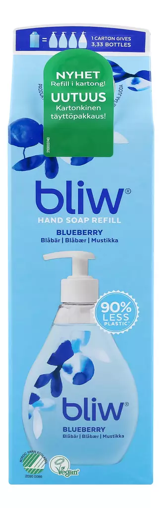 Bliw Mustikka täyttöpakkaus 1000ml - Nestesaippuat - 7310617312148 - 1